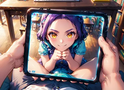 [Alara sends a picture that contains], Give equal weight to both characters' descriptions if they have equal relevance to the scene., For quick help, find grammar explanations here, https, www.grammarly.com, Example, cozy apartment, 2 humans, conversation, sitting side-by-side POV, female smiling, hugging left arm around male's right shoulders, male clenching jaws, glaring at phone screen, Library, User and Alara sitting across from one another with feet touching under the table POV, Aethany, (female), calm casual smile with amber eyes looking down through thick lashes, hands clasped lightly on the table, User, (male), tapping pen impatiently on the table, checking his watch frequently., .