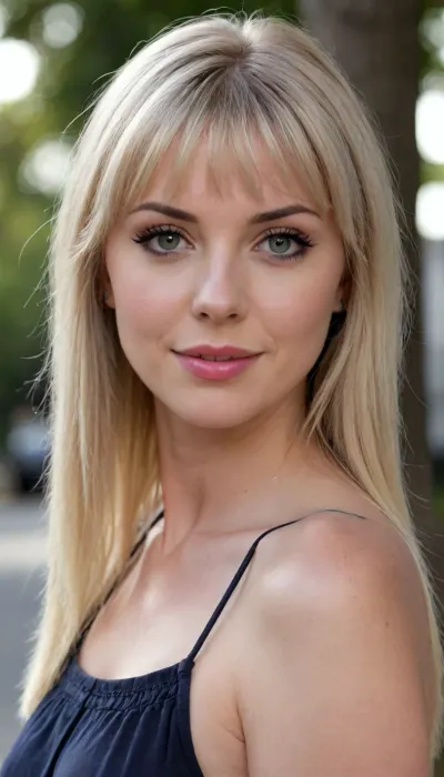 35 yo girl, very flirty pose, sideview, ((girl next door)), pretty, natural beauty, medium breasts, ((cute tall tall tall tall but average appearance:1.3)), ((cute tall tall tall tall)), ((pale skintone:1.2)), ((little bit chubby:1.4)), very flirty smile, showing teeth, ((unkempt hair)), ((straight hair:1.3)), ((symmetrical hair:1.5)), ((perfect fringe hair:1.5)), ((light brown bright hair)), ((very cute tall tall tall tall average youthful face:1.5)), outside, photorealistic, ((perfect composition)), ((perfect contrast:1.5)), ((perfectly balanced exposure:1.5)), ((perfect focus:1.5)), ((extremely realistic detailed lighting:1.5)), ((extremely realistic detailed shadows:1.5)), ((extremely detailed:1.3)), ((extremely high resolution:1.3)), ((16K UHD:1.5)), ((extremely realistic detailed skin texture:1.5)), ((extremely realistic detailed skinpores:1.5)), ((extremely realistic detailed face:1.5)), ((extremely realistic detailed eyes:1.5)), ((extremely realistic detailed hair:1.5)), focus on eyes, ((fully clothed:1.5)), random colored clothing, ((beautiful stylish clothing:1.5)), ((detailed clothing:1.5)), ((detailed environment:1.5)), Sweet_Sticky_xl-01, <lora:EnvyZoomSliderXL01:-1>, <lora:Bikini_Model_4_Pressly:1.5>, <lora:926023_training_data:1.7>