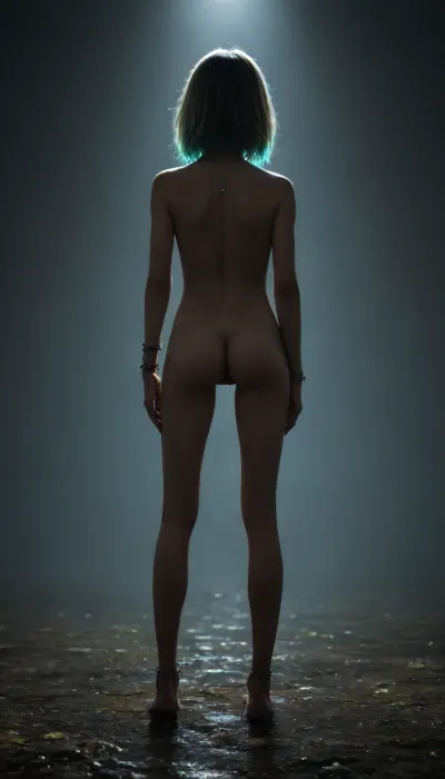 In messy room, ((((naked laying on back with legs spread)))), (nighttime), (no ambient light), (single harsh flash from the camera), (overexposed flash highlights on subject), (sharp shadows behind and around her), (noise in all darker areas), (wet surfaces reflecting small highlights), (flat lighting due to direct flash), (cool white balance:1.3), (cyan-tinted shadows from digital camera sensor), (fluorescent-like artificial lighting tint), (background remains visible due to flash, but lacks blur or depth separation), (realistic dark environment with high flash contrast), (full body), (scene "Myspace"), (2000s), (90s digital aesthetic), (flat chested), (low quality photo), (old camera), (flash photo), (gritty), (swamp), (realistic environment), (analogic style), (film grain), (low contrast), (unfiltered), (jpeg artifacts), (unedited), (cellphone photography), (no ambient lighting), (lights off), (Polaroid flash camera), (cool indoor lighting), (direct flash photography), (overexposed flash), (strong shadows), (sharp shadows), (low contrast:2), (noise in dark areas), (shiny reflections on surfaces), (sharp background), (background in focus), (no background blur), (clear background details), (fluorescent lighting tint), (cyan-tinted shadows), (artificial lighting with cyan hue), (Scene-Queen), (optional), (Myspace), (picture), (bad quality), (old digital camera), (raw), (light leak), (low res), (low quality), (90s style), (80s), (analogic), (1990s), ((full body view)), (glistening skin:1.2), (very Petite), gorgeous blonde european, tiny twintails, (young adult), cute small ass, tiny microskirt, tiny microbikini, very skinny, thigh gap, necklace, bracelet, ankle bracelet, white trainers, microslim waist, (((18 y.o. but looks five years younger.))), narrow hips, slim body, short, (back arched:1.5), ass out, poses while her boyfriend fucks her from behind, standing doggystyle, penetrations, vaginal, sex, holds one leg up, flowers in the background, depth of field, soft front light, front view, HDR, (muted colors:1.2), Canon RF 100mm F2.8L Macro IS USM, (best quality), (highly detailed), (ultra-realistic), 35mm SLR, 50mm f/1.8 lens, Kodak Portra 400 color film. Nostalgic, film-grain aesthetic., with an overall underexposure of 1-2 stops to accentuate the darkness and isolation of the environment., <lora:detailed_notrigger:2>, <lora:legupsex_XL_9_-000009:.8>