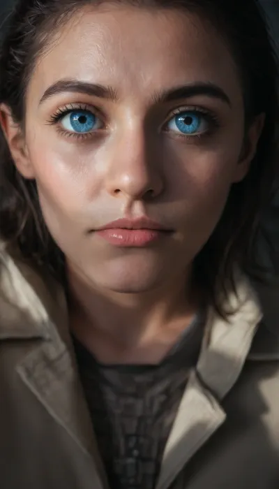 a detailed portrait of European Pretty Young Girl Storm Rain movie Jacket coat, Futuristic sci-fi fashion, royal attire by Ismail inceoglu dragan bibin hans thoma greg Rutkowski Alexandros Pyromallis Nekro Rene Magritte illustrated Perfect face, sharp chine, fine details, realistic shaded, fine-face, pretty face cyberpunk, neotokyo, synth-wave, aesthetics, futuristic, low-emission-neon, Bladerunner movie scene, (beautiful detailed eyes, symmetrical eyes, (detailed face), dramatic lighting, (photorealism:1.5), (photorealistic:1.4), (8k, RAW photo, masterpiece), High detail RAW color photo, professional photo, realistic, (highest quality), (best shadow), (best illustration), ultra high resolution, highly detailed CG unified 8K wallpapers, physics-based rendering, photo, realism, high contrast, hyperrealism, photography, f1.6 lens, rich colors, hyper-realistic lifelike texture, cinestill 800)