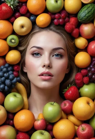 A woman various fruits. #©KITTYART

























#©KITTYART