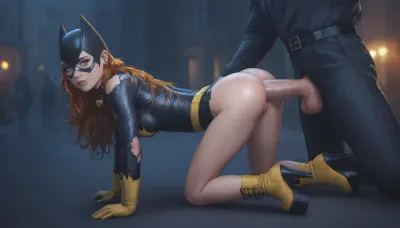 1girl cute young woman batgirl gangbanged large henchmen, 18 years old, (torn and ripped batgirl outfit), platform boots, (leather collar), high detailed skin, 8k uhd, dslr, high quality, detailed skin texture, highly detailed hair, sharp body, highly detailed body, realistic, soft focus, insanely detailed, highest quality, freckles, skin pores, skin imperfections, (dark city alleyway:1), dark rundown city in background, (dark night:1.4), clutter and trash in background, full body view, seductive, glowing hair, sexy legs, high resolution photography on a canon camera, friendly, flirty, (2males ass fucking batgirl), (anal sex:1.2), DAP, double anal penetration, anal penetration, blurry background, Bokeh, (doggystyle anal), (massive cock:1.3)