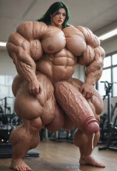 ((giant futanari bodybuilder, muscles bigger than head, growing huge muscle, dry muscles ，extremely veiny muscles，huge futanari cock, massive penis, hyper enormous penis, (extremely thick hyper cock:1.3), (hyper cock taller than entire body:1.3), cumming penis ，putting her hand into her urethra, asian, black hair, small hands, cum, small head, massive pecs，gigantic pecs，bulging pecs, pecs bigger than body，very aesthetic, legs spread wide, barefoot，huge muscular thighs wider than torso，black hair，giant veins，veiny futanari cock，tanned skin，very dry muscles ，Asian, long black hair pecs bigger than head，thick veins，extremely low bodyfat，female bodybuilder，in the gym，20 to 25 years old，jerking off，naked))