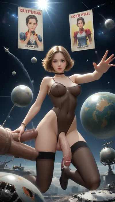 Oil painting style, (Retro future pulp style poster art:1.9), (4futanaris In space:1.9), wearing futuristic skin tight see through nipple revealing space suit, (floating:1.7), looking at viewer, futa Females only, cyberpunk girls, ((huge tits)), Stockings, big penis, spaceship, erect-futas, QuarterCup, <lora:432660_training_data:1.1>, <lora:236276_training_data:.8>, <lora:EnvyPulpScifiXL:.8>, atompunk, <lora:EnvyAtompunkXL01:.8>, huge, cock, anime, hugest, man, ever, cumming, <lora:255484_training_data:.8>