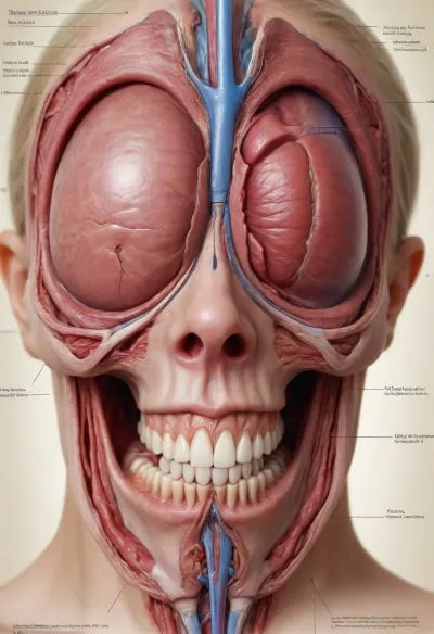 funny Detailed scientific textbook diagram showing the internal anatomy of an adult coquettish women. Labels refer to "function", "purpose", "storage system". Includes serious scientific footnotes and cross-sectional views of unexpectedly complex biological systems.