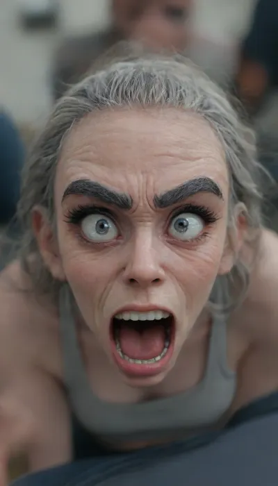 cinematic photo hird person pov mountain climbing, (birdeye view:2), extreme perspective looking from top to down on A couple, a man and a 25yo female with small natural teardrop breasts, sitting in cinema, screaming, Grieving, wideeyed, (gray eyebrow, thick eyebrow:2), visible tongue, shout, short, gray, messy, hair, open mouth, embrassed, aroused, ashamed, astonished, terrible nose, (((mustaches:1.2))), (audience:.7), (Ultra detailed:1.4), background, Golden Ratio, dutch angle, (from above:2), wide camera angle actions scene, foreshortening, intricate detailed, textures, hyperrealistic, misc, 35mm photograph, film, bokeh, professional, 16k, highly detailed, masterpiece, best quality, newest, vibrant, stunningly beautiful, crisp, detailed, sleek, ultramodern, subtle shadows, high contrast, cinematic, ultra detailed, intricate, dynamic pose, interesting angle, eye catching composition, (((depth of field:2))), (((forced perspective:2))), amazing quality, very aesthetic, absurdres, puzzled expression, spoken question mark, volumetric lighting, embedding, lazypos, (((titfuck:.1))), detailxl, <lora:detailed_notrigger:2>, <lora:add-detail-xl:1.1>, <lora:679571_training_data:1>
