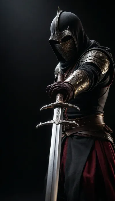 Assasin rapier, black background