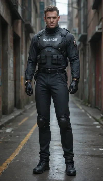 0000000000000001, score_9, score_8_up, score_7_up, full body view, men robocop