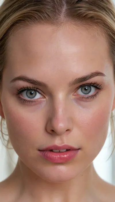 Close-up photography of the face of a beautiful 25 years old, ((ohwx woman)), (by Alyssa Monks:1.1), by Joseph Lorusso, by Lilia Alvarado, beautiful lighting, sharp focus, 8k, high res, (pores:.1), (sweaty:.8), Masterpiece, Nikon Z9, Award, winning photograph, <lora:margot_lora_sdxl_v1-000006:1.1>