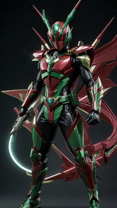 kamen rider ryuki + Rayquaza. fusion. Strong body. Hd.4k.