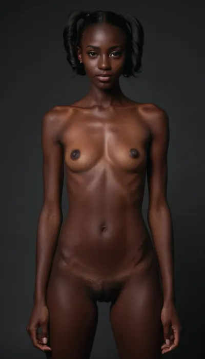 18 year old Girl, Young supermodel face, perfect lighting, (masterpiece, incredible detail, best quality), FDiame, hyper realistic skin, visible pore, professional photo shoot, ray tracking, 85mm, masterpiece, best quality 02, nude, seductive, wild, ((hairy pussy)), (((small-medium tits))), ass, sexual, erotic, ((spread legs, spread pussy, labias)), dark gray hair, very hair, oily hair, pigtails, belly piercing, (((narrow waist, thin hips, perfect body proportions))), athletic, light abs, (((slim))), slender, (((skinny))), (((very dark skin, flawless, perfect))), kinky, tall, cute nipples, (young:1.5), model, candid, shy, Nubian queen, super cute princess, goddess, hardbody, long legs, jucy, slender legs, (((no clothing))), (((fully nude))), Long, Labia, Meaty, pussy, <lora:281982_training_data:1.2>, <lora:260797_training_data:1.6>