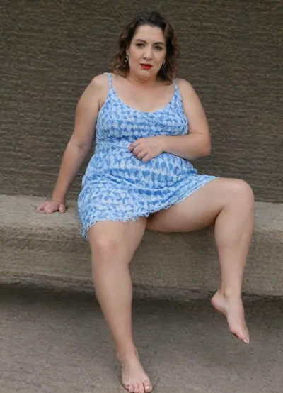 POV, frowning, (focus on legs), beautiful tender, (mature MILF), (round face), slightly overweight, black eyelashes, red lipstick, Finnish MILF in the village, sitting on a bench, (with an ugly old man, he sits next to her), MILF has beautiful legs, curvy body, very short bright summer sun dress, deep cleavage, (one breast almost fell out), (hairy plump vagina visible under the dress), pink labia, holds the hem, long plump perfect legs, (wide ankles), (barefoot), (casual relaxed pose), makeup, high hills, high hairstyle, dark hair, (an ugly old man sits next to her and holds a woman's thigh), high detail, 8k, (photorealistic), sits half-turned, (full-length view:1.5), . DetailXL, green, eyes, blue, perfecteyes