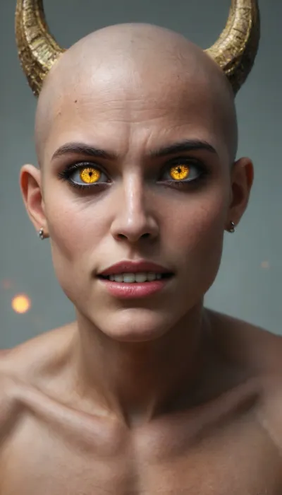 solo, portrait of A dark-skinned African man the Darth_Maul from star wars universe, nude body, fire, best quality, (masterpiece:1.9), muscular body, 54yo adult man, ((animal grin)), (realistic skin, blush, skin pores, freckles everywhere), extremely highlydetailed, thoughtful, (((bald head))), ((big long thick black eyelashes)), ((ultra high details, hyper realistic, detailed face)), detailed eyes, (Beard:.1), (Mustache:.1), ((dark ginger red face:1.8)), ((body skin have dark African art pattern)), ((wide eyed:1.7)), ((thick eyebrows:1.4)), (((dark ginger red skin))), (((goth makeup:1.4))), (((ruined makeup:1.9))), (black_matte_lipstick:1.5), (((eye-line:1.5))), (((eye-shadow:1.8))), (((yellow artificial eyes))), (((glowing eyes))), (((slit pupils:2))), (((vampire teeth:1))), angry, science fiction, 64k, HDR, UHD, ((bright yellow eyes)), ((glossy eyes:1.5)), (((detailed, visible, a dozen of small yellow horns, on the top of the scull))), fit abs, standing, looking at viewer, approaching perfection, dynamic pose, (from above view, close up), highly detailed, artstation, concept art, sharp focus.


RAW photo, light rays, melting skin, sacred geometry, surreal futurism, mysticism, a whirlpool of the finest transparent beautiful smoke, hyper-detailed face, professional photo, realistic, high resolution.

On black Background, (heavy mist:2), dark gritty aesthetics, futuristic elements, sense of oppressive atmosphere, rich, Deep shadows, somber, obscure, Wide angle, enhanced details, Cool bright fluorescent light inside the shooting range, dim warm colorful light outside the shooting range. Strong side neon red and blue light. Ambient UV light.

Photo of the most beautiful artwork in the world, professional majestic photography, amazing quality, ultra detailed, Super realism, cinematic, clear image.

64K, film_grain, score_9, score_8_up, score_7_up, score_6_up, score_5_up, score_4_up, Ultra-high resolution, Super high resolution, Professional quality, Hyper-detailed, Photorealistic, Photography realistic, Hyperrealistic, Golden ratio.

Leica M10, dslr, Wide-Angle Lens 35mm, ((close up)), ((frome above:1.2)), (((zoom out:1.8))), ((sharp focus on face:1)), (High-angle perspective:1.2), front distant full figured view, (hyperdetailed, highest detailed:1), high resolution textures, Darth, Maul, (sharp focus on face), detailxl, (detailxl:1.8), BadX, plump, skindentation, <lora:add-detail-xl:2>, <lora:xl_more_art-full_v1:2>, <lora:SDXLFaeTastic2400:2>, <lora:Darth_Maul:2>