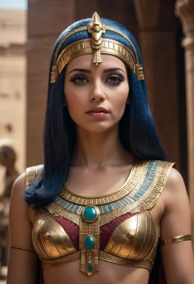 Cleopatra, very well defined insanely detailed ultra high quality, half body