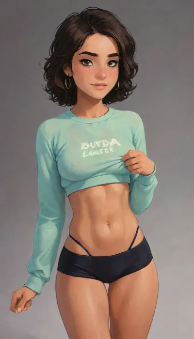 Andava, Andavaverse, TAMEIKA ASHA, Age 31, Height 5'8, A tall MILF, striking Mature woman standing confidently with a slim, athletic hourglass figure. She has defined, toned arms, sculpted thighs, and lean, strong legs reflecting an active lifestyle. Her skin is a warm, rich caramel-brown with a natural radiant glow. Her face is oval-shaped with high, sculpted cheekbones and a smooth complexion. She has large, almond-shaped eyes framed by long, thick lashes and naturally full, softly arched eyebrows. Her nose is slim with a slightly rounded tip, perfectly balanced with full, plump lips and a defined cupid’s bow. Her dark, thick, glossy hair is styled in natural curls that frame her face beautifully. Happy expression with a cute smile. She radiates confidence and grace, combining elegance and athleticism with a magnetic presence. The lighting highlights her glowing skin and the toned definition of her arms and legs. The background is simple to keep the focus on her powerful presence and detailed features. Mother of three but you would never know.

perfect anatomy, best quality, 8k, insane details, intricate details, hyperdetailed, hyper quality, ultra detailed, professional, HDR, ray tracing reflection, cinematic lighting, highlydetailedbody, realisticface, highlydetailedhair, perfectfingers, insanelydetailed, 8K.highdetailedskin, highresolution, (j_cartoon:1.5), Drawing, uberfit, muscular, athletic, tyxla, <lora:tyla_juggerX_xl_1_st_wocap-tyxla-000086:1>, xlsanaa, woman, <lora:xlsanaa woman:1>, <lora:samdoesarts1.1-000030:.4>, <lora:J_cartoon:.3>, <lora:Animated_Concept:.4>