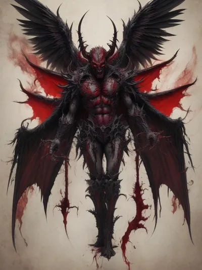 demons, evil, Red, Skin, demon, demonic, Black, wings, monster, creature, beast