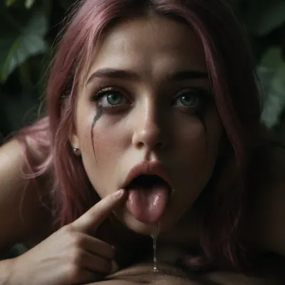 (only girl), (solo), (t33n), (no penis), (dark makeup), (Top-down view), (The head is raised), (Looks up), (only head), (very t1ny face, v3ry young face, very cute face, Bаby face, green eyes, pink hair color, very long hair, lush hair, small nose, cute nose, Plump lips, Big lips, Thick eyebrows, Plump eyebrows, pink eyebrows, Dyed eyebrows, Ruined makeup, Ruined, makeup, Crying makeup, Sticking tongue, saliva on tongue, split on tongue, Slobbery tongue, saliva in mouth, split China, Rolled eyes), (ahegao), (ahegao eyes), (orgasm face), (tongue), (Rolled), (open mouth), (split), (slobbery), <lora:dark:2>
