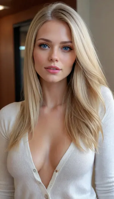 an, (extremely hot and sexy:1.7), 35yo woman. average-height stature and build would best be described as toned. fair skin and blue eyes, and, ((very long:1.5), blonde hair:1.5), (in a face-framing haircut:1.5), . wearing a tight thin white sweater, tight brown capris, brown sandals, and a brown backpack. style is boho., <lora:detailed_notrigger:1.5>