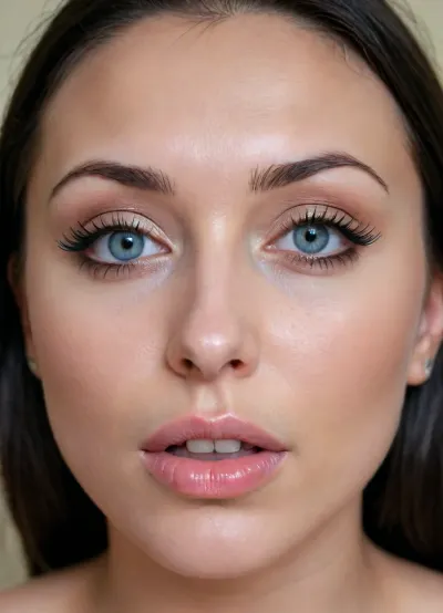 30 yo stunning girl kasia nowak, with perfect erotik body, c cup breasts, long legs, with The face of a young woman has long straight black hair. The eyes are light blue, with prominent eyelashes and dark lines at the eyelids. The nose is straight, and on the left side, (looking at the photo), there is a small nostril piercing. The lips are full, with a natural, light color. The complexion appears fair, and the photo shows strong lighting, creating bright areas at the forehead, nose, and cheeks., <lora:288407_training_data:.8>, <lora:SDXL_DatAss_v1:.8>