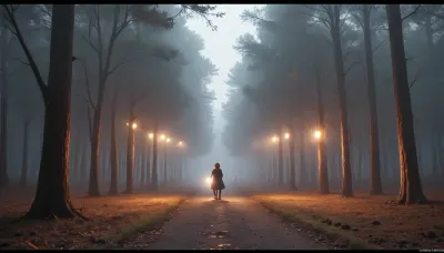 Several trees in a play of colors with reflections. And in a black background.