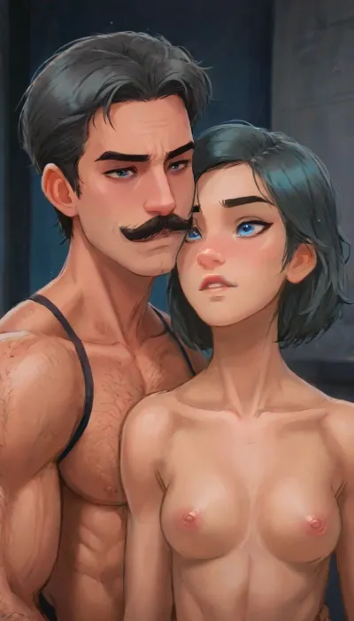 Andava, Andavaverse, Cinematic scene of a senior-aged Italian-American old man, (tall, hairy muscular, superhero body, square jaw, thick mustache, intense blue eyes, short dark hair with gray streaks), embracing his elegant mature middle-aged Korean wife, (slender hourglass figure, fit body, sleek silver-highlighted bob-cut, grey eyes, designer female glasses, wearing Victoria's Secret cyberpunk design lingerie), They gaze into each other’s eyes with intimacy, her expression poised and seductive, his commanding and affectionate. Soft, moody lighting with romantic tones, blending rugged masculinity and confident sensuality. Wedding rings visible. Scene evokes deep love, strength, and desire.

Mr Roth, Caucasian, Italian American, Husband, muscular superhero body tall mature older senior-aged man, Height 6'2, a stylized character with a powerful chiseled build. He has a square jaw, thick black mustache, and intense blue eyes. His short, dark hair is streaked with gray at the temples, styled neatly to enhance his authoritative look. His body is covered with a natural spread of chest and limb hair, emphasizing his masculinity. Defined abs, broad shoulders, and exaggerated muscular proportions give him an imposing, heroic presence, his design emphasizes raw strength, maturity, and dominance. A commanding figure blending rugged masculinity. Hes a hardworking Dad of two 'Alexis and Pelo', naked out the bathroom, And.
DYLAN KARURA ROTH, East-Asian, Korean, Wife, confident and mature petite middle-aged woman, Height 5'7, a stylized character featuring sharp mature facial features Fine lines and wrinkles Especially around the eyes and mouth smile lines and forehead, twotone black hair with silver highlights sleek bobcut hairstyle, and expressive bright-grey eyes, framed by thin-rimmed designer female glasses. Wearing victoria secret cyberpunk designer lingerie, accessorized with gold earrings and a jewelled choker and wedding ring. Her pose is poised and seductive relaxed, knowing smile and half-lidded eyes, blending professionalism with subtle sensuality. The character exudes authority and charm, with a slender yet athletic hourglass figure emphasizing elegance and confidence.Shes hard working mom of two 'Alexis and Pelo', but she’s also very excited or excitement that she urges to get and do.
1boy, 1girl, height_difference, size_difference, weight_difference, husband on wife, dom_male, sub_female grandfather on grandmother, perfect anatomy, best quality, 8k, insane details, intricate details, hyperdetailed, hyper quality, ultra detailed, professional, HDR, ray tracing reflection, cinematic lighting, highlydetailedbody, realisticface, highlydetailedhair, perfectfingers, insanelydetailed, 8K.highdetailedskin, highresolution, (j_cartoon:1.5), Drawing, Andi, uberfit, muscular, athletic, <lora:467443_training_data:1>, J., Jonah, Jameson, <lora:J. Jonah Jameson:1>, <lora:samdoesarts1.1-000030:.4>, <lora:J_cartoon:.3>, <lora:Animated_Concept:.4>