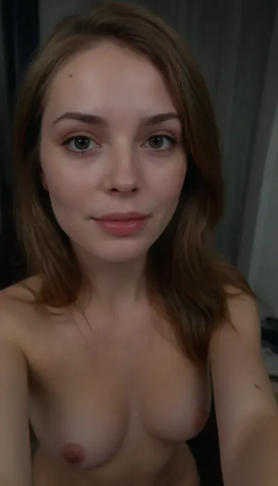top view, full body view, ((amateur home selfie style, night, iPhone front camera:2)), dark office room, very little lighting, (night, naked tits, shaved pussy, tight pussy, spread legs:1.4), black stockings, ((nice natural tits, naturally sagged tits, the left tit is a little bigger than the right one)), skinny slender amateur 35 years old russian girl, taking candid hand-held selfie in bedroom at home, iPhone front camera, flirts lewdly, sitting at office chair in open office space, at night, iphone style, The girl in the photo has fair skin and soft facial features. The face is oval, which is considered a universal and harmonious shape. The eyes are large, expressive, with a soft look. The nose is straight, medium length, lips are medium full, with a natural pink tint.

The hairstyle is long light hair with soft waves, which give the image lightness and naturalness. The hair is loose, which emphasizes its texture and volume. The hair color is light blond with light golden shades, which creates a feeling of warmth and softness., (ultra realistic skin:2)