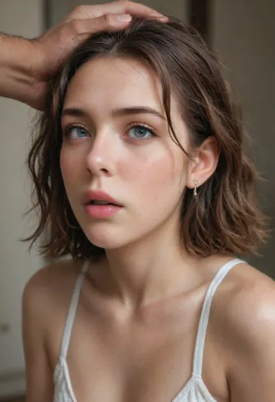 Let me fill your hold your hair and white face with my bbc while you look scared and cry, <lora:BBCDeepthroat:.5>