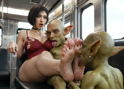 4K HD quality, Ada Wong, large massive tits, torn clothes, shocked, angry shocked expression of a woman, sitting on seat in subway train interior, feet up, (goblin student male size:1.5), scrawny midget goblin, (1 taller female 1.2), foot worship, side of the bottom frame, goblin licking feet of woman from her soles, licking feet, (eyes wide open . Extra goblin size:1.3), licking woman’s soles feet.. 2 small goblins, foot fetish, toe sucking, perfect feet, perfect soles. Small Goblin gnome hugging wonder woman’s feet with his tongue opened, giantess foot fetish
1 female, multiple boys, Lick feet, sexy soles, foot licking, gory torn tits, barefoot, sitting, foot, focus, clean, feet, <lora:SeatedSoles_V0.2:1>, <lora:RealFeet_xl_v1:.7>, breast feeding