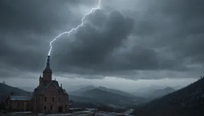 A huge menacing eerie and creepy medieval castle sits atop the mountain. It exudes a sinister appearance. moonlight shines upon its medieval walls. it is surrounded in dense heavy fog. a cold and unsettling silence lingers in the air. Every brick is visible, mountainous terrain, (heavy thunderstorm:1.7), (pouring rain:1.4), (intricate detail:1.6), uhd 8k, masterpiece, best quality, award winning photo, beautiful artwork, dark atmosphere, hvrn, heavy, rain, <lora:607315_training_data:1.9>