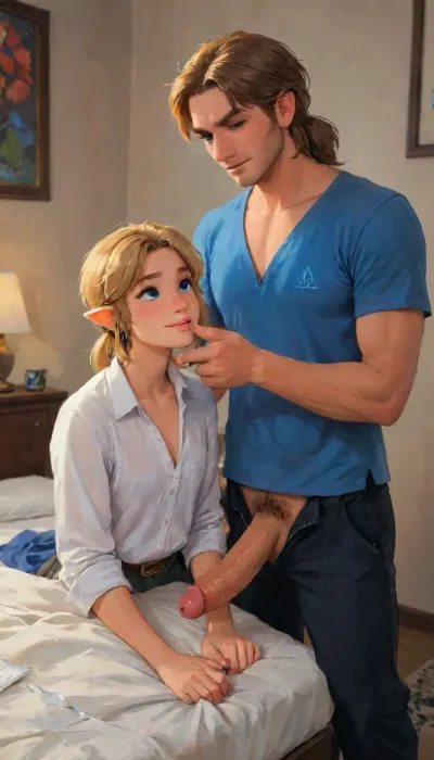 masterpiece, best quality, amazing quality, very aesthetic, newest, absurdres, highres, masculine, 2boys, 2men, husbands, royal bedchambers, male focus, link and ganondorf, blue eyes, green eyes, link from the legend of zelda, ganondorf from legend of zelda Breath of the Wild, pointy ears, blonde, muscular, sitting, love, looking at each other, loving smile, holding each other, foreheads touching, link wearing Trainee Tunic, ganondorf wearing robe, clothed.

best quality, 8k, insane details, intricate details, hyperdetailed, hyper quality, high detail, ultra detailed, professional, HDR, ray tracing reflection, cinematic lighting, highlydetailedbody, realisticface, highlydetailedhair, insanelydetailed, 8K.highdetailedskin, highresolution, perfectfingers, (j_cartoon:1.5), drawing, link, <lora:link:1>, <lora:SDXLHighDetail_v6-000005:.8>, <lora:samdoesarts1.1-000030:.4>, <lora:J_cartoon:.3>, <lora:Animated_Concept:.4>