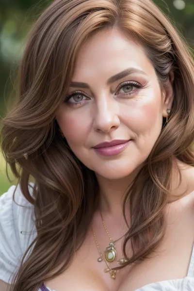 Lubica stepaunt, Ultra realistic and life like close up Portrait of a fat bbw 60 year old mature woman. Mature face, and facial features, chubby face, round face. captivating eyes, striking beautiful eyes, detailed eyes, detailed skin, plump lips, juicy lips, pretty smile, lips parted, teeth showing, wrinkles. She has shoulder-length, wavy hair that is a rich, medium-brown color with hints of lighter auburn. Her hair is parted on the side and frames her face softly. Her smile is genuine and friendly, with crinkles at the corners of her eyes, suggesting a joyful and confident nature. She is looking directly at the camera with a relaxed and approachable gaze.
Her complexion is smooth and radiant., ((high quality, 4k, realistic, high detailed, insanely detailed, real, best quality, ultra-detailed, fine detail, professional photography, taken with Canon EOS 5D Mark IV DSLR, aperture f/8, shutter speed 1/250 sec, ISO 100, highres, 8k wallpaper, cinematic lighting, masterpiece, heavily upvoted)), ((masterpiece)), high detail, complex details, OverallDetail, perfect lighting, professional realistic photo