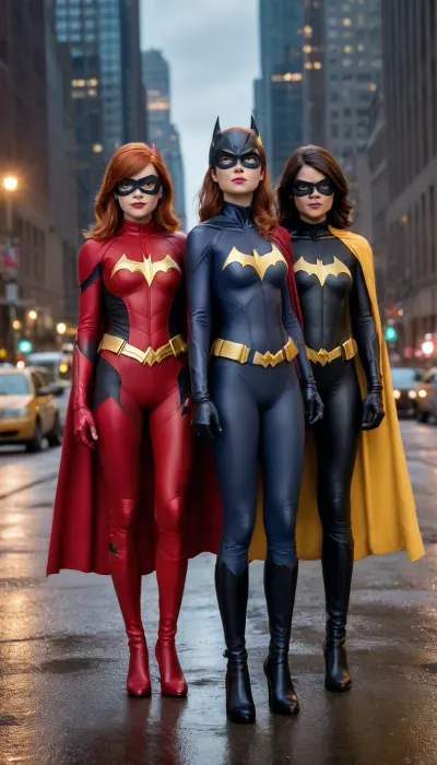 The 3 BatGirls, 3 Batgirls, Barbara Gordon, Cassandra Cain, Stephanie Brown.