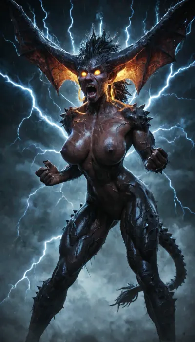 (3/4 body view), supermodel blonde on mountain shocked face, thunderstorm clouds, 25 yo, big breasts, clad in hiking clothes, struck by lightning bolt, electricity effect, vascular bones shine, made, of, golden, and, blue, red, yellow, purple, lightning, thunder, trails, lthndrtrl, veins, pump, up, GiganticBreatsXL, gigantic, breasts, huge, <lora:dark:.5>, <lora:lightning_thunder_V1.1:.4>, <lora:veins pump up lora.TA_trained:.8>, <lora:GiganticBreastsXLv1:.5>