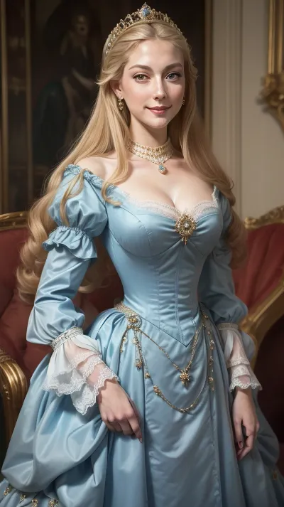 According to historical research and descriptions of contemporaries, Catherine II was a woman of average height — about 1.57 meters. Her figure was slender and well-proportioned, which was accentuated by her elegant and stylish outfits. The young Catherine had blonde hair and blue eyes, which gave her a delicate and feminine appearance. Her skin was white and delicate, and her face was oval in shape with expressive features. Her smile was considered charming and attractive.