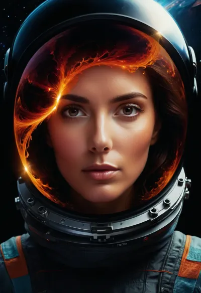 (astronaut woman:1.5), (black hole:1.8), (double exposure:1.5), (face of a beautiful woman overlayed on epic black hole:1.2), amazing depth, surreal, intricately detailed, perfectly balanced, deep fine edges, vivid colors, 8K, UHD, many details, extreme detailed, full of details, (movie poster style, cinematic:1.4), ziprealism, sk_digitalart, sk_cinematic, <lora:SDXLFaeTastic2400:.4>, Colorsplash, <lora:SDXLPaintSplash:.2>, sunnyrayyxo, <lora:sunnyrayyxo_v1_SDXLBase:.4>, double, exposure, <lora:210432_training_data:1>