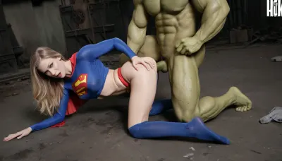 supergirl fucked by Hulk, full bodies