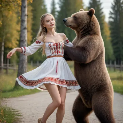 The enchanting dance of the maiden: a high resolution masterpiece inspired by ancient russia
