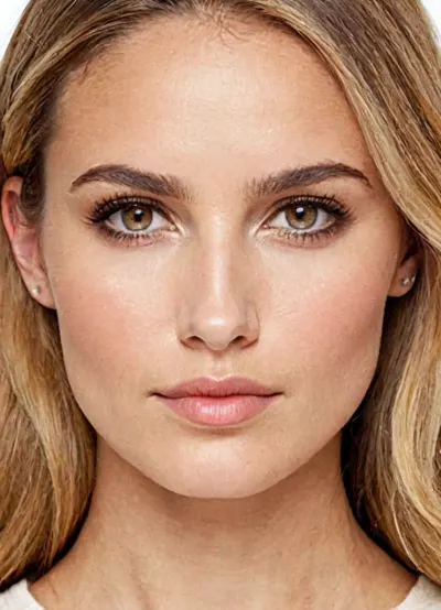 ((Square-shaped face, broad jawline, angular chin, slightly wide proportions:1.3)), ((Eyes positioned symmetrically, almond-shaped, slightly hooded, angled downward at the outer corners:1.4)), ((Distance between eyes approximately equal to the width of one eye:1.3)), ((Eyebrows straight with a soft arch, medium thickness, slightly closer to the eyes:1.3)), ((Nose prominent, wide bridge, bulbous tip, nostrils slightly flared, distance from base of nose to upper lip proportionate to 1/3 of the lower face height:1.5)), ((Lips medium fullness, pronounced cupid's bow, upper lip thinner than the lower lip, mouth corners slightly curved upward:1.3)), ((Skin texture realistic, visible pores, subtle fine lines around the eyes and mouth:1.4)), ((Cheekbones moderately defined, not overly prominent, soft curve toward the jawline:1.2)), ((Forehead medium height, slightly broader than the jawline, subtle horizontal expression lines:1.2)), ((Overall facial proportions symmetrical, natural asymmetry, realistic imperfections:1.5)), ., ((Face shape, square, broad jawline width approximately 14 cm, forehead width approximately 12 cm, chin angular and tozzo, with width of 8 cm:1.3)), ((Eyes almond-shaped, slightly hooded, positioned at 5 cm from the top of the head, each eye width approximately 2.5 cm, outer corners tilted downward by 5 degrees:1.4)), ((Distance between eyes 3 cm, proportionate to one eye's width:1.3)), ((Eyebrows straight with soft arch, positioned 1 cm above the eyes, length approximately 4.5 cm, thickness 0.5 cm:1.3)), ((Nose wide and prominent, bridge width 1.8 cm, nostril width 3.5 cm, length from bridge to tip approximately 5 cm, bulbous tip and slight curve at the base:1.5)), ((Mouth width 4.5 cm, distance between upper lip and nose approximately 1.5 cm, upper lip thinner, defined cupid's bow, lower lip fuller:1.3)), ((Cheekbones moderately defined, positioned 4 cm below the eyes, width approximately 12 cm, soft transition to jawline:1.2)), ((Skin texture realistic, visible pores around nose and cheeks, faint fine lines around mouth and eyes, slight redness in cheeks:1.4)), ((Overall face symmetrical, realistic imperfections, slight asymmetry in left eyebrow and nostril alignment:1.5))