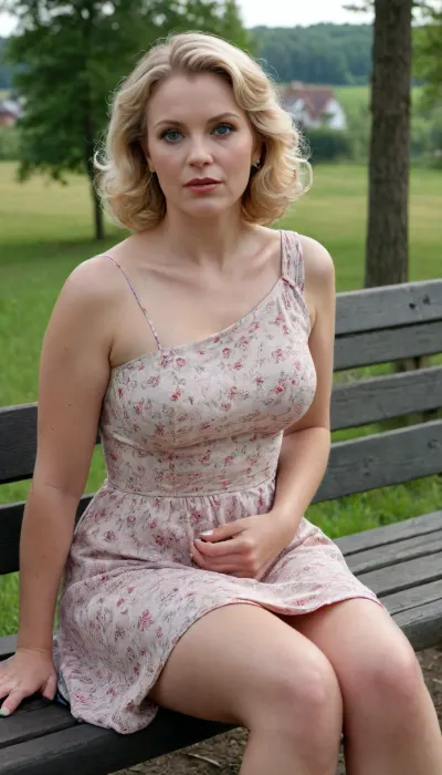 A moment of pensive reflection: a 1940s-inspired finnish mother's gaze