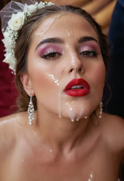 A bride's unconventional blush: a cum-filled wedding tale