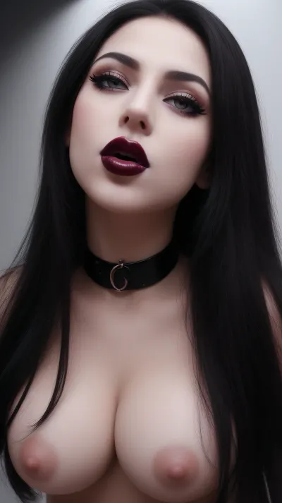 photo, Spanish goth girl, igirl, cum on chin while deepthroating a cock, sucking dick, cum in mouth, cock in mouth, nose to crotch, black background, long flowing all black hair, photorealistic, nude, white skin details, long black hair, (Dappled Light), black lipstick, jet black eyes, large round eyes, ice white skin, 38fff tits, humoungus round juicy tits, running mascara, massive tits, (ultra-detailed), (goth girl with a veiny penis in her mouth), sucking cock, (wearing a black choker), beautiful looking, huge tits, (BlowjobTopofHeadPOVQuiron pose), oral, blowjob, Pov, focus on mouth, (close-up:1.4), perfect eyes, skin color of snow, <lora:SDXL1.0_quiron_BlowjobTopofHeadPOV_V4.1mx_lora:1.7>