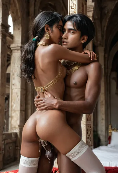 behind back view. Mansion, suspended, congress, vaginal, anal, ass, focus, grab, standing, hug, leg, lock, breast, press, straddling, arms, around, neck, lifting, person, (showing ass), ((dark skin, Pakistani, Slim Body, small waist, slim 18-year-old. thigh high stockings, .)), ((Waist Chain)), ((Long black streaks, wavey hair.)), ((athletic caucasian man)), (CUM DRIPPING)