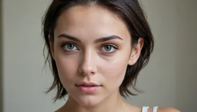 18 Year old girl, (portrait, portrait with emphasis on her eyes, close up of eyes, zoomed in on face), (malay features), (photorealistic, photo realistic, photorealism, photo realism:1.5), (professional photography), (4k, 8k, 8k resolution, best quality, ultra quality, highest quality, maximum quality, uncompressed, raw source photograph:1.2), (smokey room full off lighting sparks:1.3), (same color eyes, symmetric eyes, matching eyes, detailed eyes, detailed iris, detailed pupils, limbal ring around iris, perfectly round iris:1.1), (detailed skin, high detailed skin, intricately detailed skin, perfectly detailed skin, high quality skin, highest quality skin, exquisitely textured skin), (satin clothing, detailed clothing), (microblade eyebrows, perfectly manicured eyebrows), (flushed cheeks, flushed neck, blushing cheeks, blushing neck), (her wide strong jaw highlights her powerful jawline, high cheekbones, sharp cheekbones, faint vellus hairs), (upturned button nose, delicate nose), (long messy windblown hair hangs loose hair framing her face, glowing black hair with dark roots:1.1), (eyes slightly crossed, big eyes, wide eyes, doe eyes, slightly wide set eyes), (striking eyes, captivating eyes, mesmerizing eyes, Fae eyes), (tanned skin that accentuates her pale skin revealed by tan lines), (natural soft breasts, high breasts), (athletic body, sporty body, lean body, fit body), <lora:20231122-1700582714007-0001:.5>
