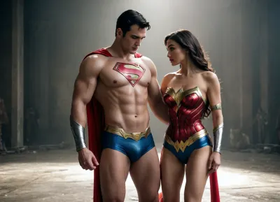 Superman and Wonder Woman, sex, 金鋼狼+神力女超人, microbikini