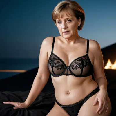 Angela merkel in Black lingerie