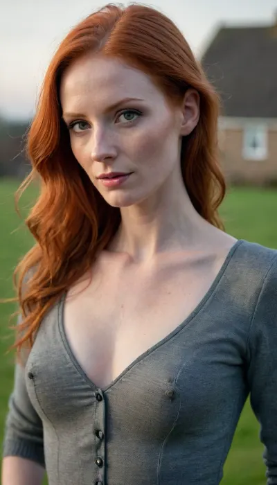Photo of beautiful sexy very slender 33 year old redhead woman from United Kingdom, traditionally clothed, DropPanty, YdeSunrise, tack sharp, 4k, DSLR, <lora:DropPanty:1.5>, <lora:YdeSunrise:1>