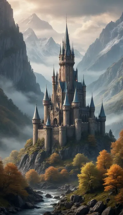 elven castle in the misty mountains