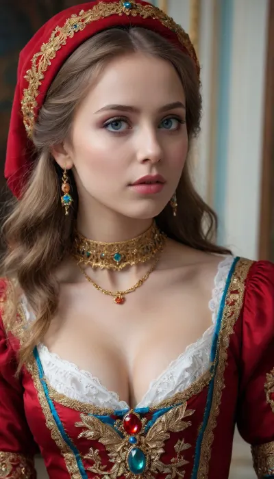 A full-length portrait of a Russian beauty, which takes your breath away, in a traditional national costume.
Like in a movie, the viewer looks down at a submissive girl kneeling in front of him. She looks up with big innocent eyes as she takes a cock deep down her throat. Saliva runs down her chin onto her pert breasts as she gags and drools. The first-person view immerses the viewer in a casual, reverent blowjob. The costume highlights her natural beauty, and the hemline is raised just enough to show off her long, toned legs, emphasizing their smooth and delicate texture.
The costume itself is richly decorated with intricate lace filigree in bright, saturated colors — dark red, gold and blue — inspired by traditional Russian patterns. The lace is made in detail and richly decorated with ornaments, which gives its appearance a regal and folklore charm.
Technique of execution, Highly detailed watercolor painting combined with glaze technique, complemented with colored alcohol ink to achieve brightness and depth.
Inspiration, Inspired by the legendary style of Viktor Vasnetsov, combining folklore and fairy tale elements with a touch of mysticism.
Color palette, Rich and saturated shades with an emphasis on deep reds, golds, blues and emerald greens, reminiscent of the greatness of the Russian heritage.
epic 4k detail, kodak shot, 35mm photo, clear focus, high budget, cinemascope, moody, epic, magnificent, film grain, score 9, 8, 7 points, rating, candid, blowjob, pov, kneeling, submissive