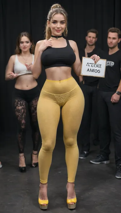 (((Group of 3 women))), picture of a 2girl +1 mature woman, view frontside, young Latin girls with mature hourglass body woman, small heigth, ((very short torso)), smile, puffy, woman, with blonde hair, french braid., ((Big ass show)), (cameltoe:1.6), (((wide hips))), súper waist, she wearing a, ((((transparent yellow lace yoga pants)))), crop top, crotchless panties, high heels, standing in mens club, colored high heels, stiletto heels, ((holding a cartel sign writen that says)), (((("para papi y amigos")))), ., (photography, masterpiece), view front, side remylacroix, 1boy, giant black African male, enormous thick veiny black penis, much cum, giant black testicles, blackedraw, realistic, hetero, navel, looking at man, erection, parted lips, fair-skinned, porcelain skin, 20 year old, Caucasian, stunning, supermodel, pale white skin, large breasts, ponytail hair, wide hips, big ass, hourglass figure, (thigh gap:1.2), skin texture, blue eyes, black thong exposed, black sports bra, black choker, skinny, underboob, shirt text, black top, black panties, stockings, (hig heels:1.2), BREAK
white background, blacked background, symbol background, queen of spades symbol, best quality, RAW photo, subject, 8k uhd, high quality, photorealistic, (full body view:1.2), <lora:remy lacroix sdxl:2>, <lora:hd_4k_ntc:2>, <lora:EnvyCuteXL06:2>, <lora:Platform_mules-000009:2>, <lora:Creat0r_MagicDetailzV2_FIX:2>