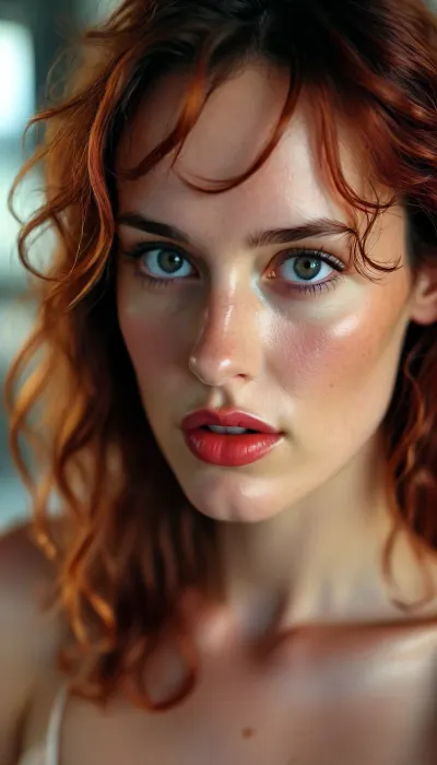Phoebe Waller-Bridge, 8k ultra high quality picture, super realistic photo, professional plastic see-through bikini photo shoot, beautiful, instagram model, 20 years old, perfect, slim, long red hair, perfect face, eye contact, perfect eyes, gorgeous, sexy, sensual, seductive eyes and look, edgJBG_woman, edgJBG_face, edgJBG_body, <lora:BUT_SDXL_SHS:1.4>, <lora:MJ52:1.9>